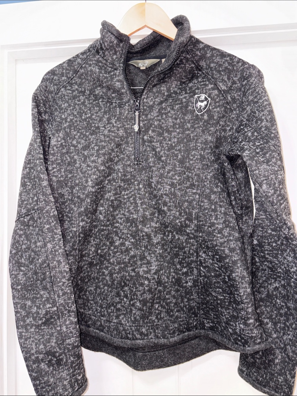 Goode Rider Womens Quarter-Zip Heathered Pullover Sweater